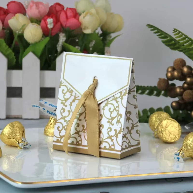 10er Set Papier-Geschenktaschen für Hochzeit, Geburtstag und Party in Silber und Weiß - Bild 2