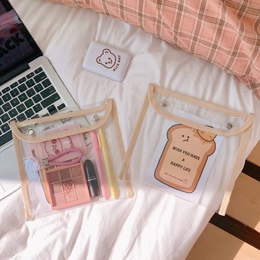 Transparente PVC Kosmetiktasche und Schreibwarenbeutel für Kosmetik oder Stifte in Transparent - Bild 2