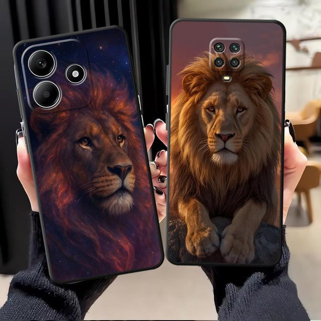 Schwarze weiche Handyhülle Cool Lion für Xiaomi Redmi Note Serie - Bild 1