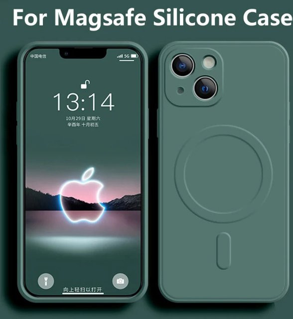 Apple MagSafe Flüssigsilikon Schutzhülle für iPhone in Grün - Bild 1