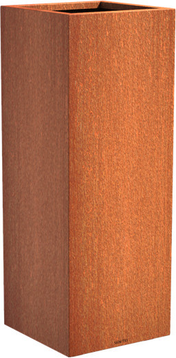Viereckiger Blumenkasten aus Cortenstahl von Intergard, modern und freistehend, B/T/H: 37 x 37 x 100 cm - Bild 1