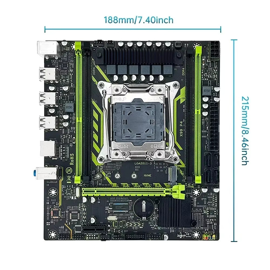 SOYO X99 Motherboard-Set mit Intel Xeon E5 2630 V4 CPU, 8GB DDR4 2133MHz RAM und NVME M.2 SATA Support in Schwarz - Bild 3