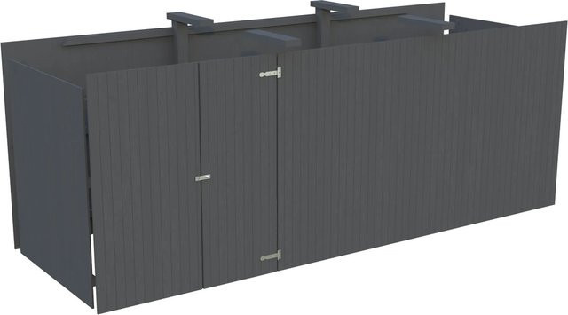 Palmako Geräteraum für Carport aus Fichtenholz, Dunkelgrau, B/T/H: 555 x 732 cm - Bild 1