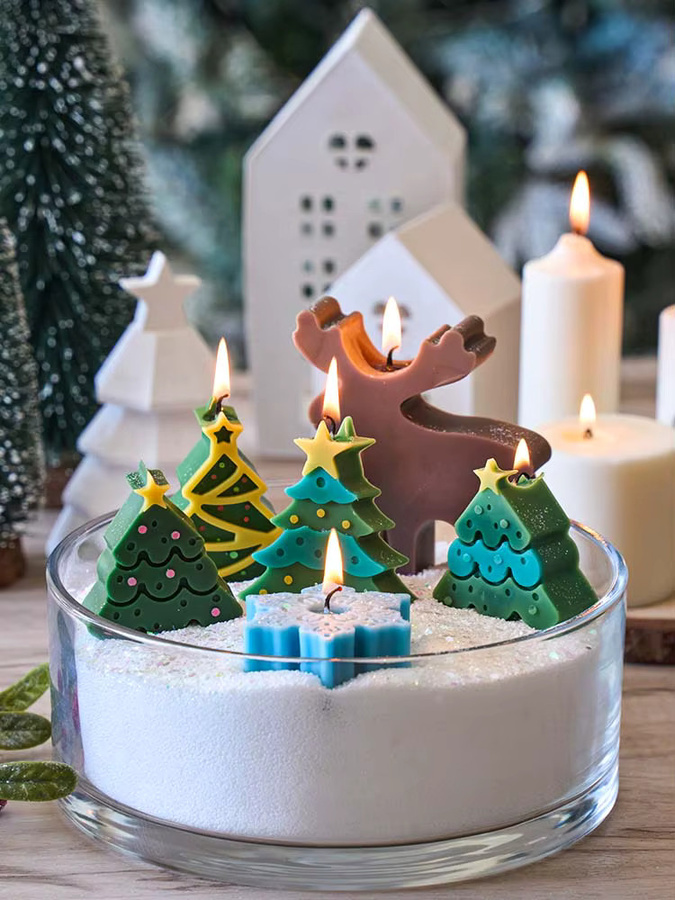 UDOCOOL Silikon Kerzenformen Weihnachten Serie für DIY Duftkerzen Seife und Gips in Mehrfarbig - Bild 4