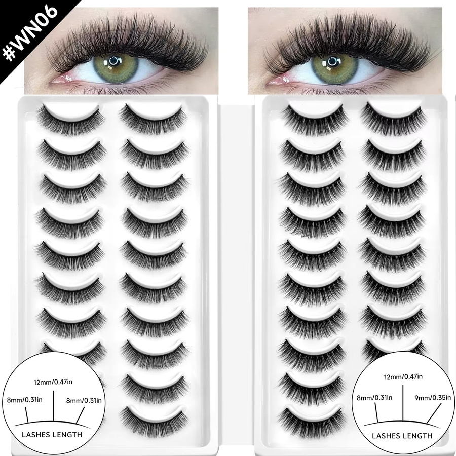 VELTRINAY Wispy Cat Eye Wimpern, 20 Paar, 3D Nerz-Kunstwimpern, Unisex - Bild 5