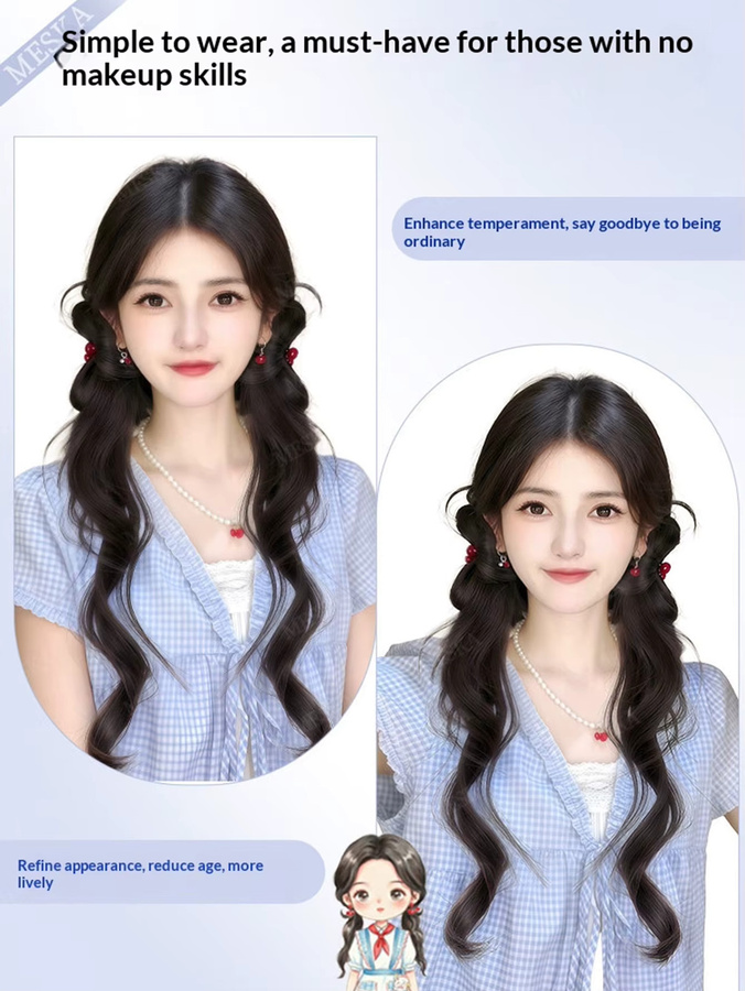 Synthetische Haarspange mit Schleife, Haarverlängerung für Damen und Mädchen - Bild 3