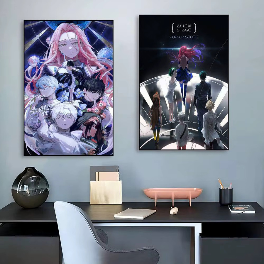 Anime ALIEN STAGE Film-Klebeplakate aus Retro Kraftpapier, Mehrfarbige DIY Wandaufkleber für dein Zimmer, Café oder Bar, Rechteckig, B/H: 15,0 x 15,0 cm - Bild 3