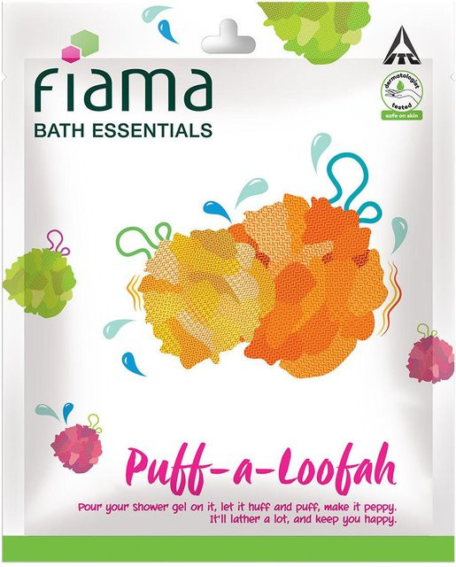 Fiama Essential Puff-a-Loofah Badeschwamm, White - Bild 1