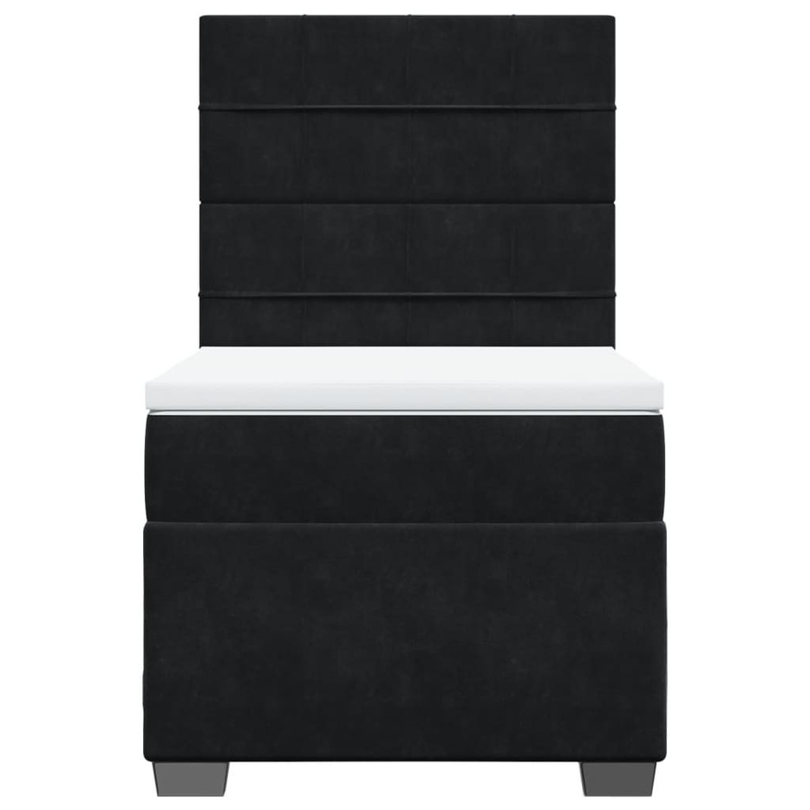 vidaXL Boxspringbett mit Matratze Schwarz Samt B/T/H: 100 x 200 x 150,5 cm - Bild 2