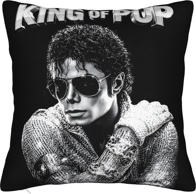 Delampa Kissenbezug Michael Jackson Heal The World aus Kurzplüsch, Schwarz, B/B: 55 x 55 cm - Bild 1