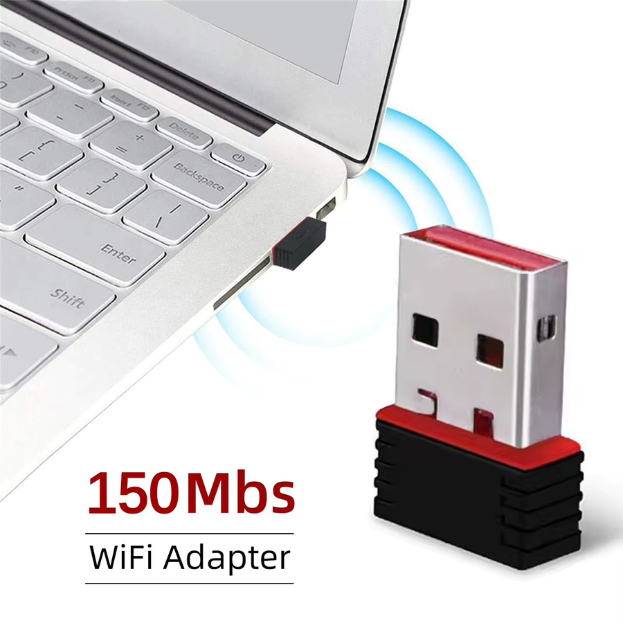 Trolinktek Mini-WLAN-Adapter USB-A, 150 Mbit/s, 2,4 GHz Single-Band Wi-Fi 4 Netzwerkkarte für PC und Desktop, Schwarz - Bild 2