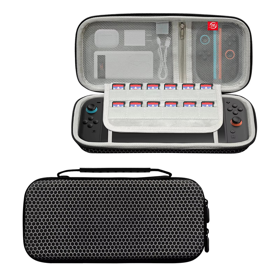 Tragetasche für Nintendo Switch 2 in Schwarz mit Hartschale und Kartenhalter für 12 Spiele - Bild 4