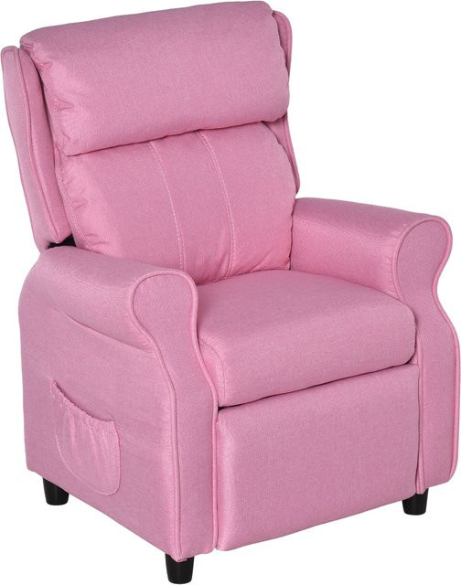 HOMCOM Verstellbarer Kindersessel mit Fußstütze in Rosa, gemütlicher Relax-Sessel für Kinder, B/T/H: 58 x 53 x 70 cm - Bild 1