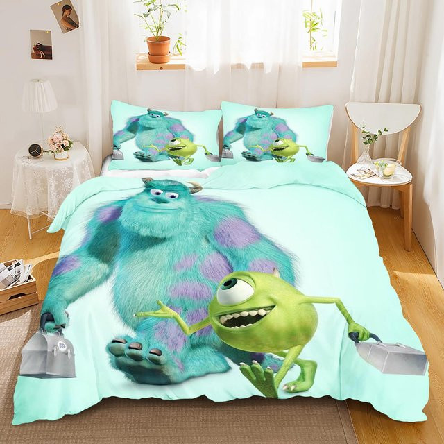 Bettwäsche-Set mit Cartoon Sullivan Motiv in Multicolor, 3-teilig, Single B/H: 135 x 200 cm - Bild 1