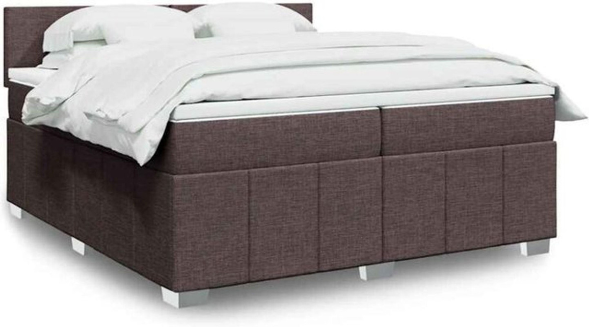 Vidaxl Boxspringbett mit Matratze in Braun aus Stoff und Holzwerkstoff B/T/H: 200 x 200 x 100,5 cm - Bild 1