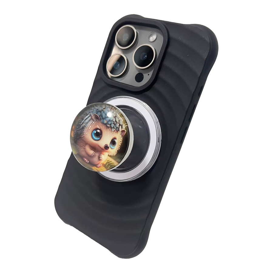 LS 3D Kristallkugel Süßer Igel Handyhalterung mit Magnethalterung für iPhone 17 Pro Max und 16 Pro Max Griptok - Bild 2