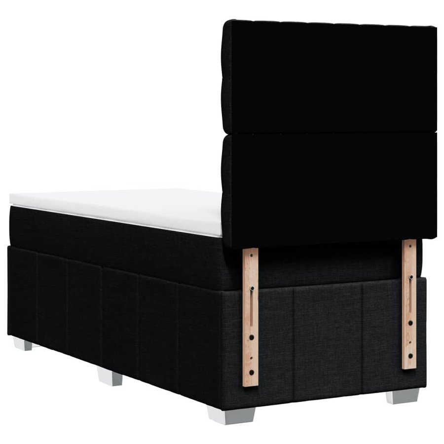 vidaXL Boxspringbett mit Matratze in Schwarz, Hybrid-Bett mit USB-Ladeport und Unterbettbeleuchtung, B/T/H: 80 x 200 x 140,5 cm - Bild 2