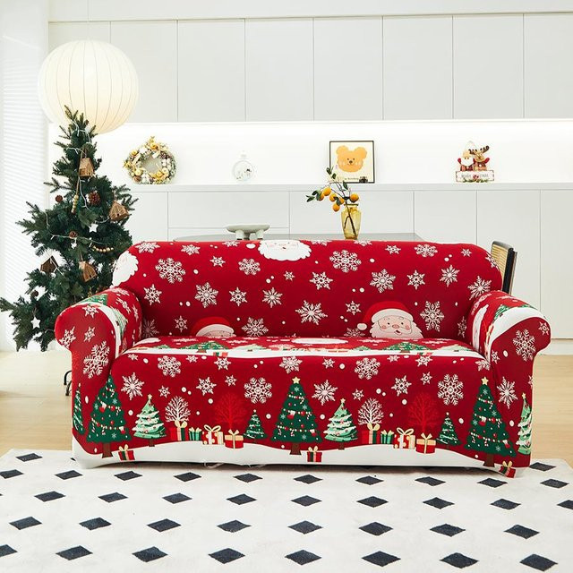 Elastischer Weihnachts-Sofabezug von Yiran Furniture in Rot für 1 Sitzplatz - Bild 1