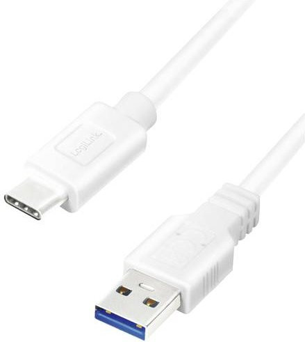 LogiLink USB-Kabel USB 3.2 Gen1 mit USB-A und USB-C Stecker, 0,15 m, Schwarz oder Weiß - Bild 1
