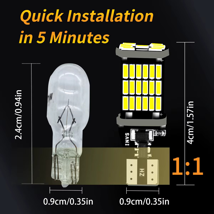 2 Stück T15 T16 W16W 4014 45SMD LED Bremsbirnen in Weiß, 12 V Plug-and-Play für Auto-Signale und Bremsleuchten - Bild 2