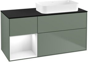 V&B Waschtischunterschrank Finion mit Wandbeleuchtung in Weiß lackiert, B/T/H: 120 x 60 x 60 cm - Bild 1