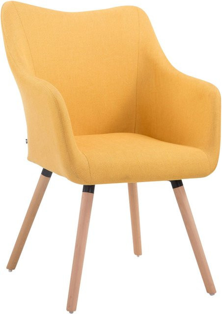TPFLiving Besucherstuhl Coyo Two mit Stoffbezug und Buchenholzgestell in Gelb, B/T/H: 62,5 x 47,5 x 90 cm - Bild 1