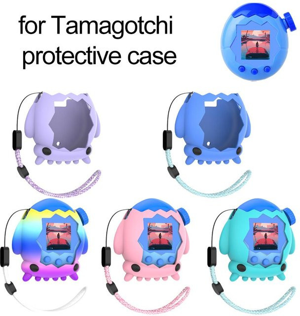 Wasserdichte Silikonhülle für Tamagotchi Paradise mit Riemen für Rucksack und Handgelenk in Cartoon-Design - Bild 1