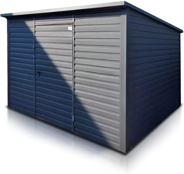 Liderstal Einzelgarage aus Trapezprofilblech in Anthrazitgrau B/T: 300 x 300 cm, Höhe: 230 cm - Bild 1