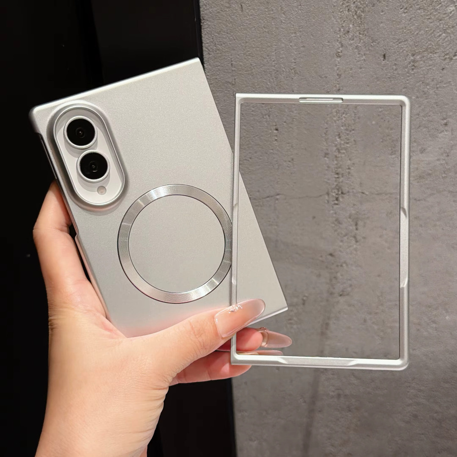 Ultradünne magnetische Schutzhülle für Samsung Galaxy Z Fold 8 in Silver mit MagSafe-Kompatibilität und stoßfestem Design aus hartem PC-Material - Bild 3