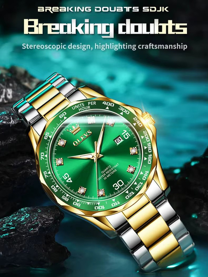 OLEVS Armbanduhr Quarz, Edelstahl, Silber, Herren - Bild 7