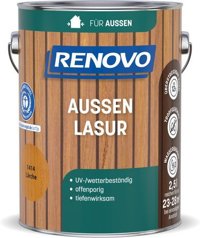 RENOVO Aussenlasur Lärche Wasserbasiert in Braun, 2,5 l - Bild 1