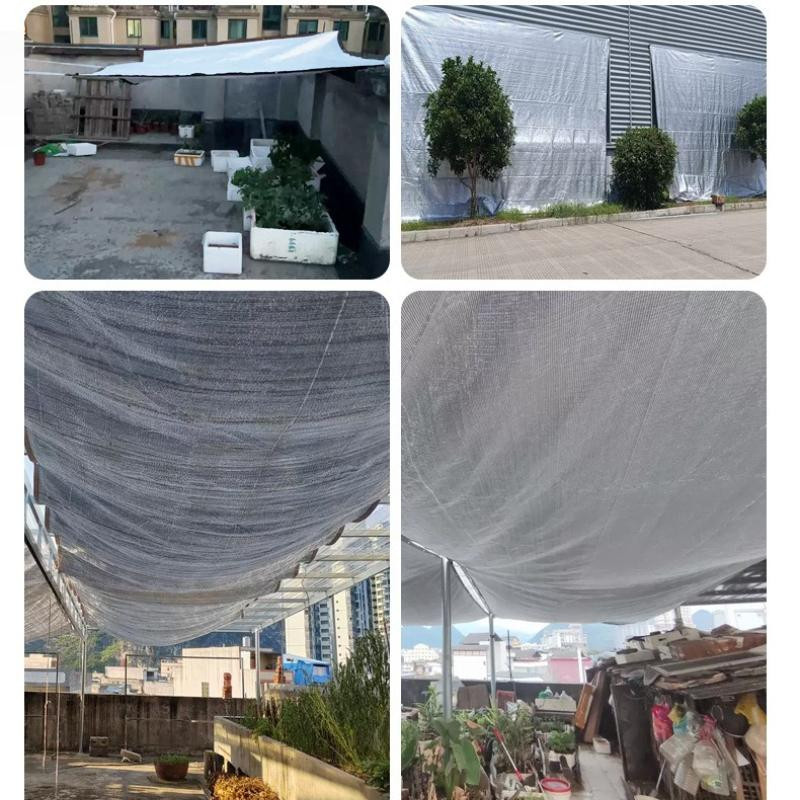 XIFEI Sonnenschutznetz aus Aluminiumfolie und HDPE mit 75% Schattierungsrate, Farbe: Silber, B x H: 3 x 6 m - Bild 4