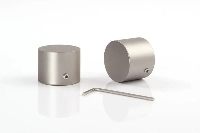 Deco-Raum Gardinenstange nach Maß mit 1 Kappe, Durchmesser: 25 mm, Farbe: Silber, Länge: 270 cm, Edelstahl-Optik - Bild 1
