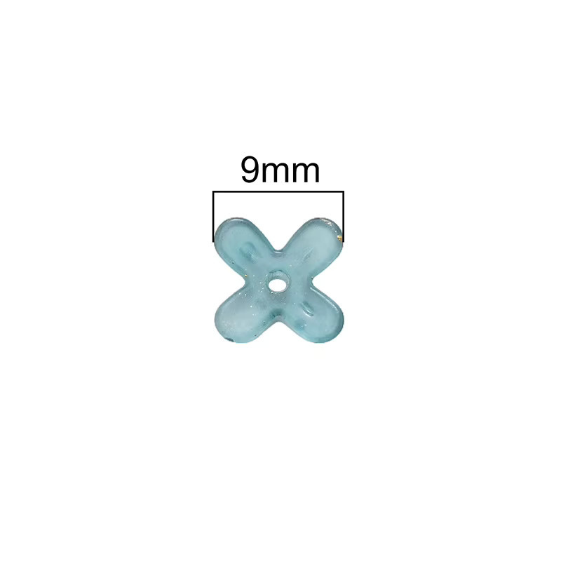 Perlenkappe Acryl, Quatrefoil Blume, Mehrfarbig, 9 mm, Unisex - Bild 2