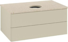 V&B Waschtischunterschrank Antao ohne Frontstruktur in Grau, B/T/H: 80 x 36 x 50 cm - Bild 1