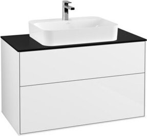 Villeroy & Boch Finion Waschtischunterschrank in Weiß Hochglanz mit Innenschubladen, Wandmontage - Bild 1