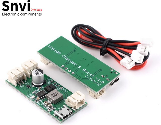 SNVI TP5400 Einzelliges Lade- und Boost-Steuermodul für Lithiumbatterien in Grün mit 1 A Laden und 5 V 1 A Ausgang - Bild 1