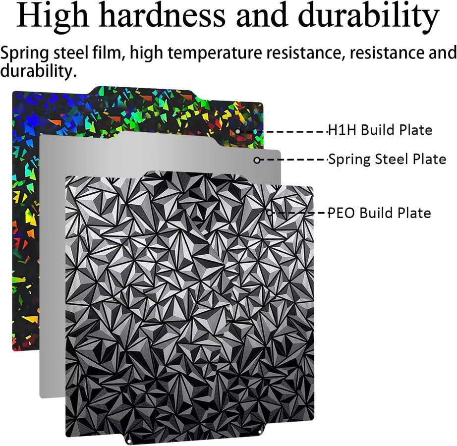 HzdaDeve Doppelseitige Glatte Bauplatte für Creator 5 und 5 Pro, PEI PEO Federstahl, Breite: 25,6 cm, Tiefe: 25,6 cm - Bild 3