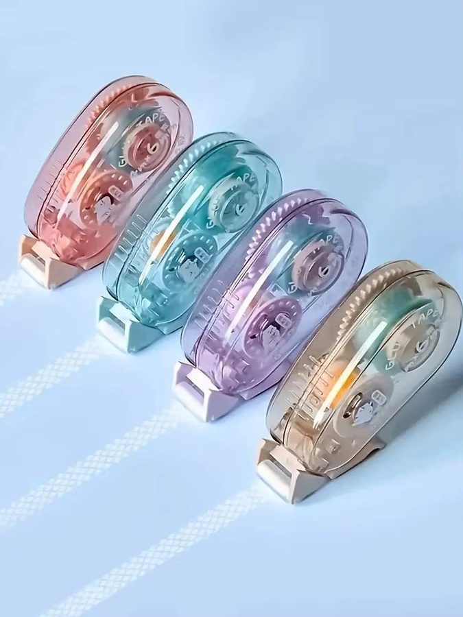 Transparenter Punktkleber als Korrekturband für die Schule, wiederablösbarer doppelseitiger Kleber in Transparent und Braun - Bild 2
