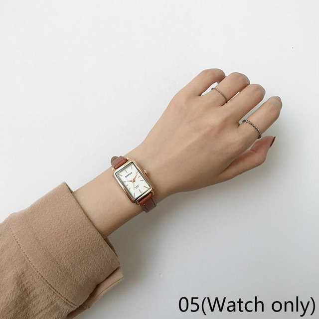 FallInLoveJewelry Armbanduhr Quarz, Messing, Leder, Rechteckig, Damen - Bild 1