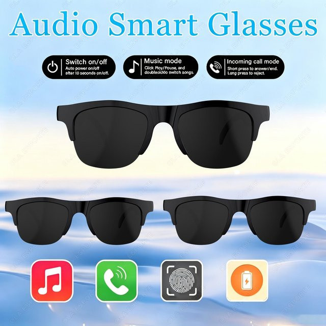 Smarte KI Sonnenbrille Market-5 in Schwarz mit Kamera, Bluetooth, Touch-Steuerung und Sprachassistenten - Bild 1
