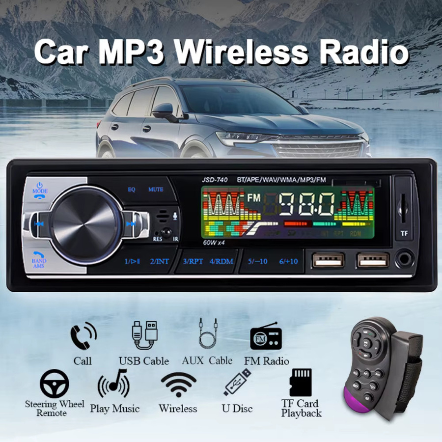 Hippcron 1Din Stereo Multimedia Autoradio mit Bluetooth, USB und FM in Schwarz - Bild 6