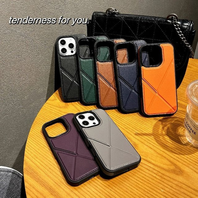 Schicke Business-Leder Handyhülle mit faltbarer Standfunktion für Apple iPhone 16 15 14 13 12 11 Pro Max Plus, stoßfest, Farben: Schwarz oder Grün - Bild 1
