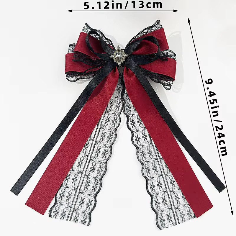 Haar Clip, Dunkle Spitze, Bogen, Rot, Schwarz, Kreuz, Schmetterling - Bild 3