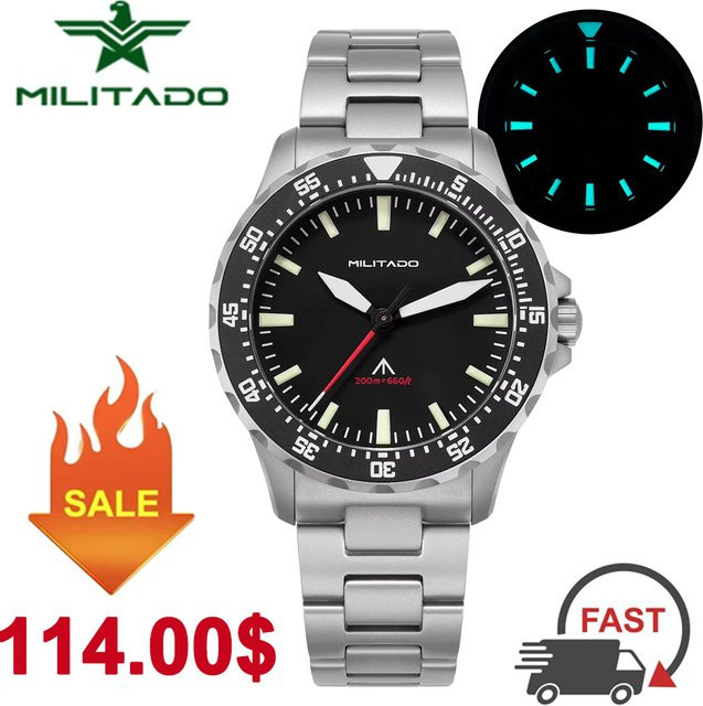 Militado Armbanduhr, Quarz, Edelstahl, Saphirglas, 20 ATM, Herren - Bild 1