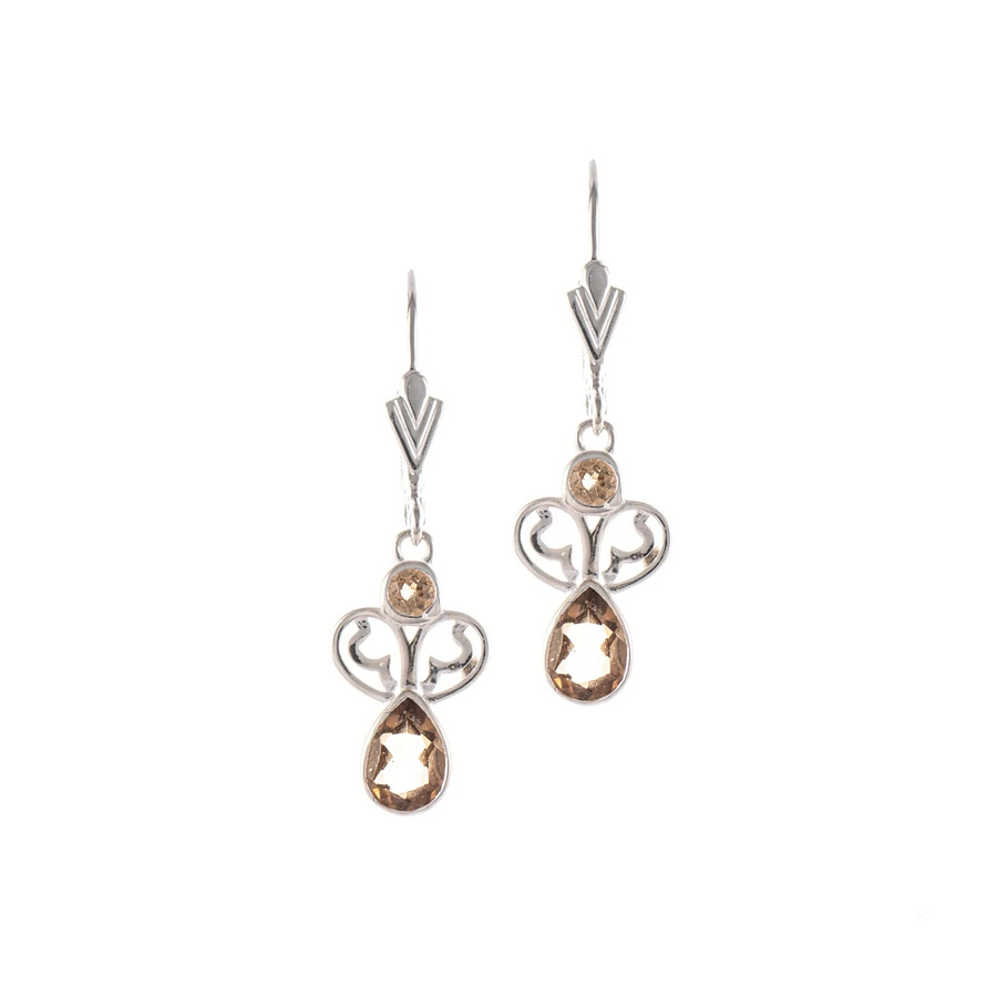 Ohrringe 925 Silber, Zirkonia, cognac - Bild 1
