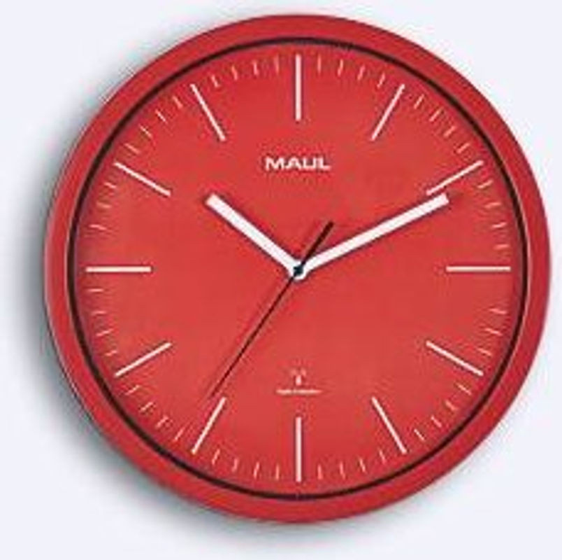 MAUL Funk Wanduhr rund in Rot-Weiß aus Kunststoff und Glas mit Durchmesser: 30,5 cm - Bild 1