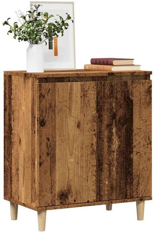 Vidaxl Sideboard in Altholz-Optik Braun im Industrial und Landhaus Stil aus Holzwerkstoff und Metall, B/T/H: 60 x 35 x 70 cm - Bild 1