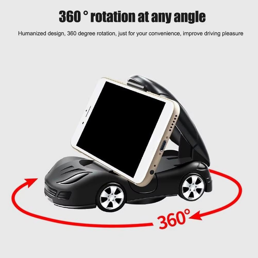 Universeller Auto Handyhalter mit 360 Grad Rotation als Modell Ornament für das Armaturenbrett in Schwarz - Bild 4