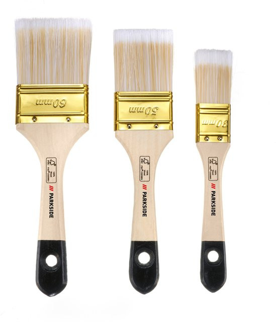 Parkside Pinsel-Set, 3-teilig, synthetische Borsten, Mehrfarbig - Bild 1